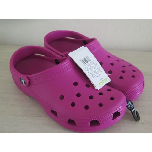 Crocs 10001-6SV Men's Sz 8 Women's Sz 10 Fuchsia Fun Classic Clogs - Picture 3 of 9